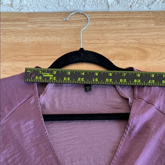 Express Women's Plum Ruffle Sleeve Blouse - Picture 13 of 16